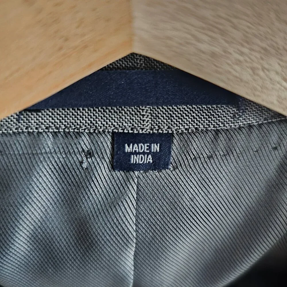 Jos. A. Bank 44R Gray Check 2-Button Sport Coat Blazer Jacket T682